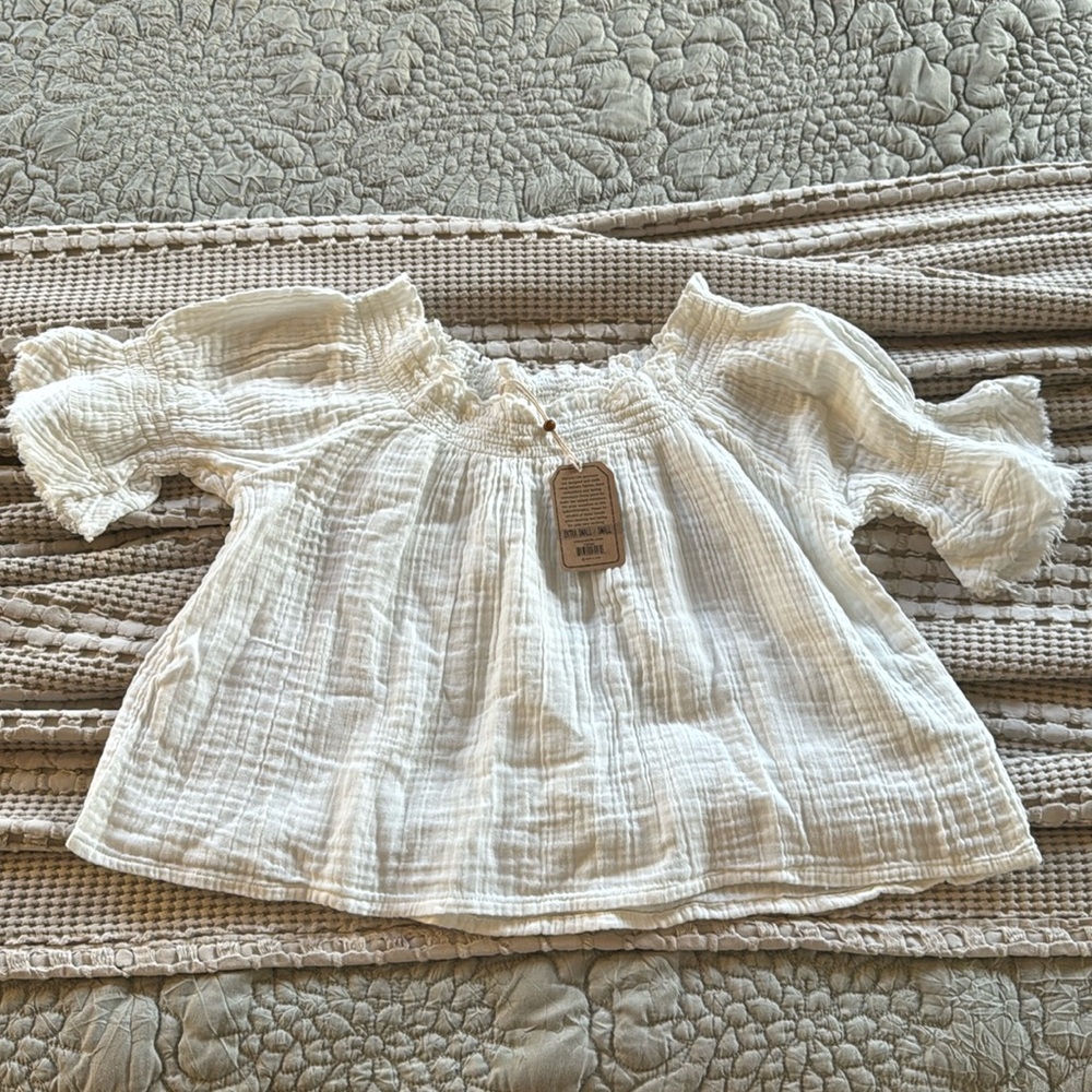 natural life white gauze shirt